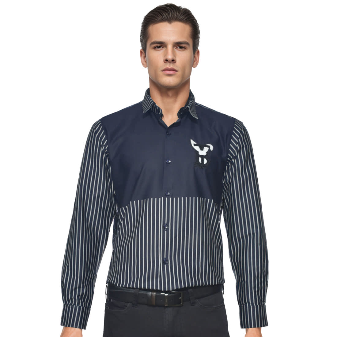 Burberry TB Embroidered Blue Premium Shirt-0