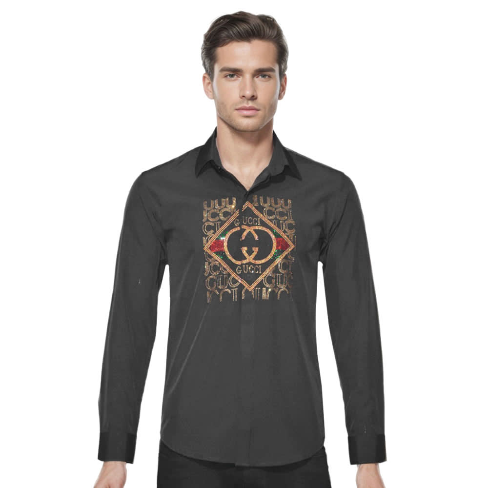Gucci Black Glitter Stone Shirt-0