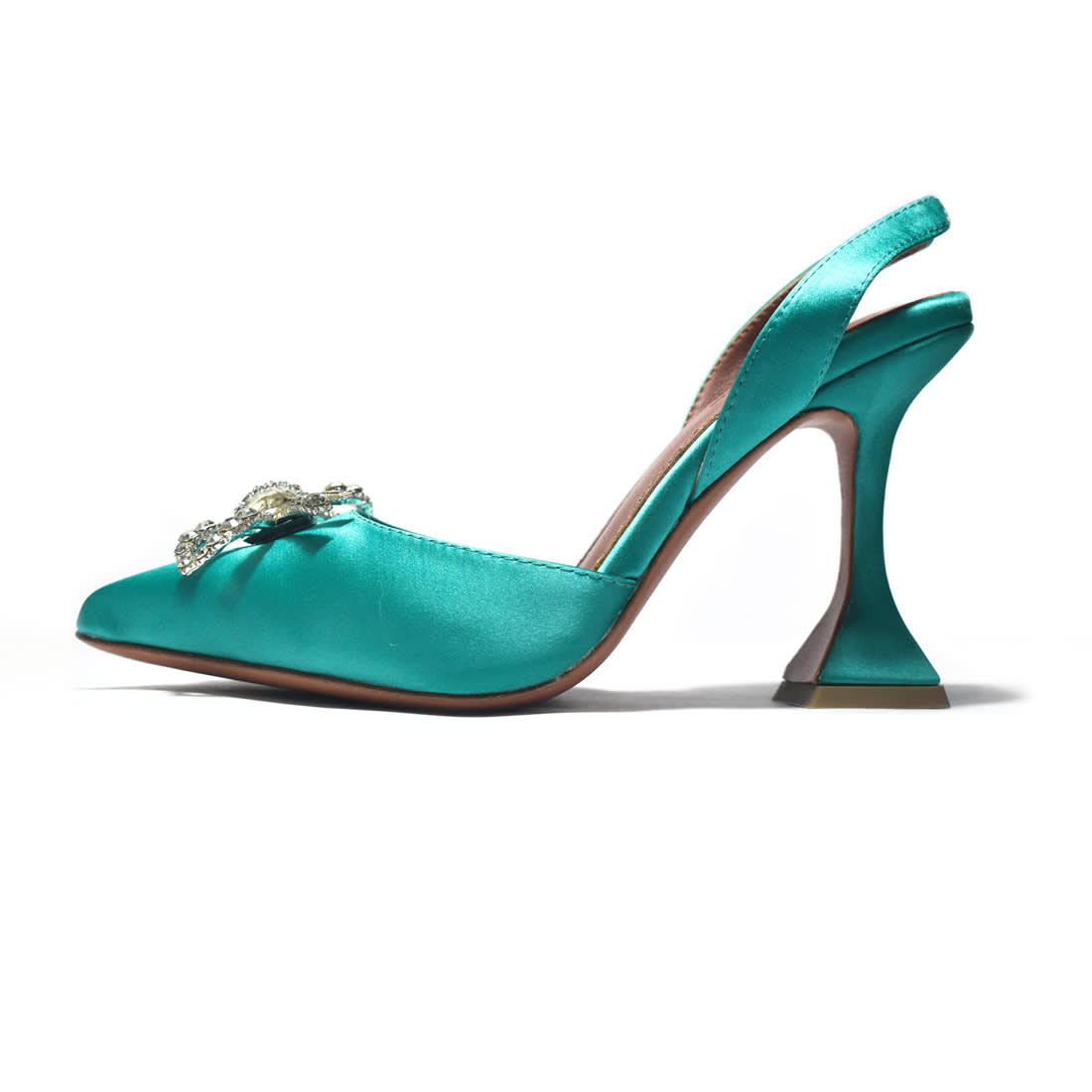 Amina Mauddi Green Begum Embellished Heel Sandals-1