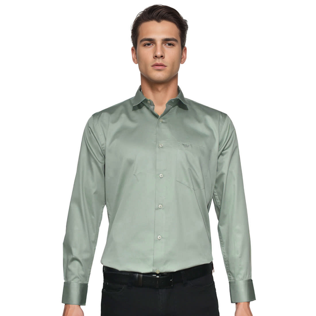 Giorgio Armani Light Teal Green Premium Quality Shirt-0
