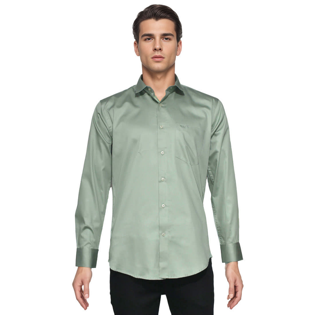Giorgio Armani Light Teal Green Premium Quality Shirt-6