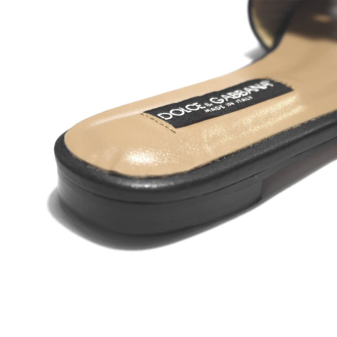 Dolce & Gabbana Black logo Slides Flat Sandals-4