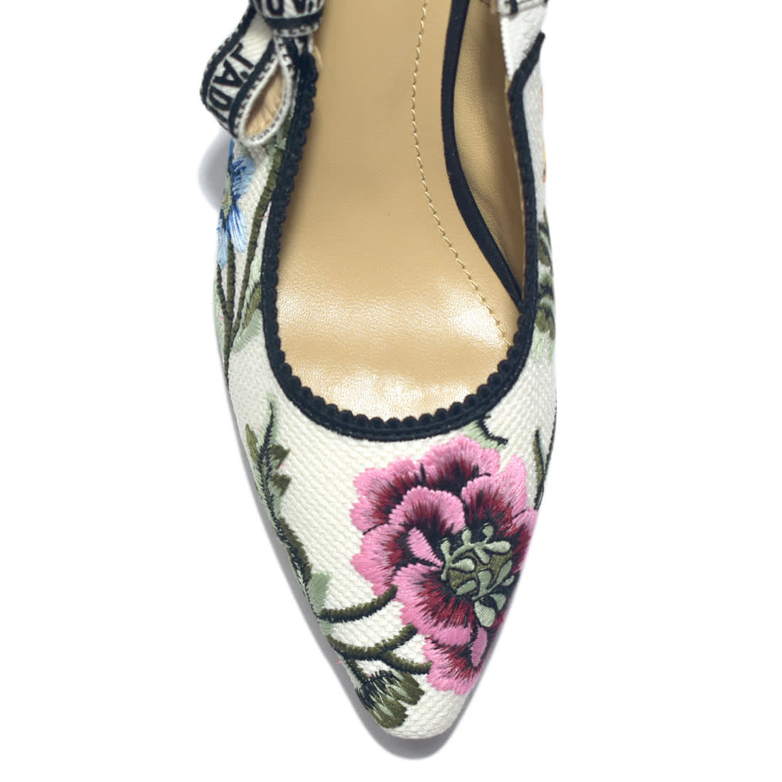 Dior Floral Printed White Premium Heel Sandals-3