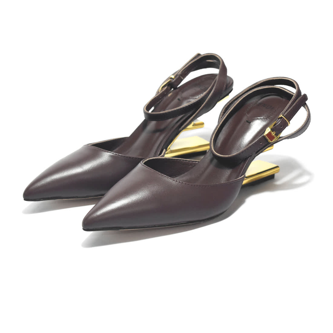 Fendi Coffee Premium Heel Sandals-0