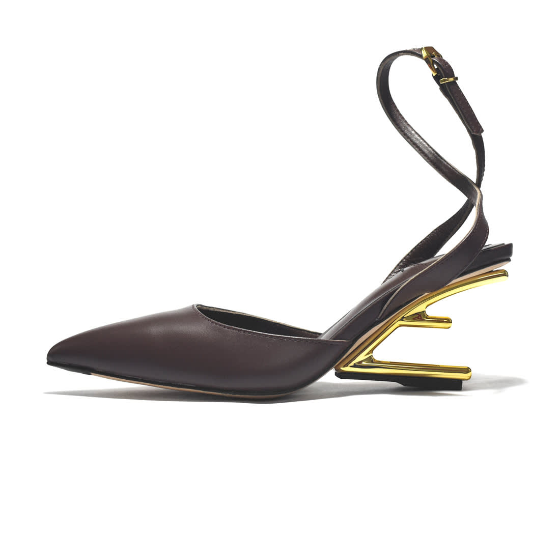 Fendi Coffee Premium Heel Sandals-1