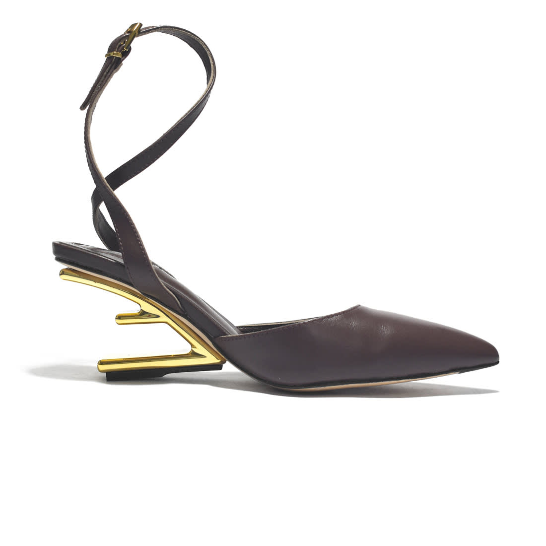 Fendi Coffee Premium Heel Sandals-2