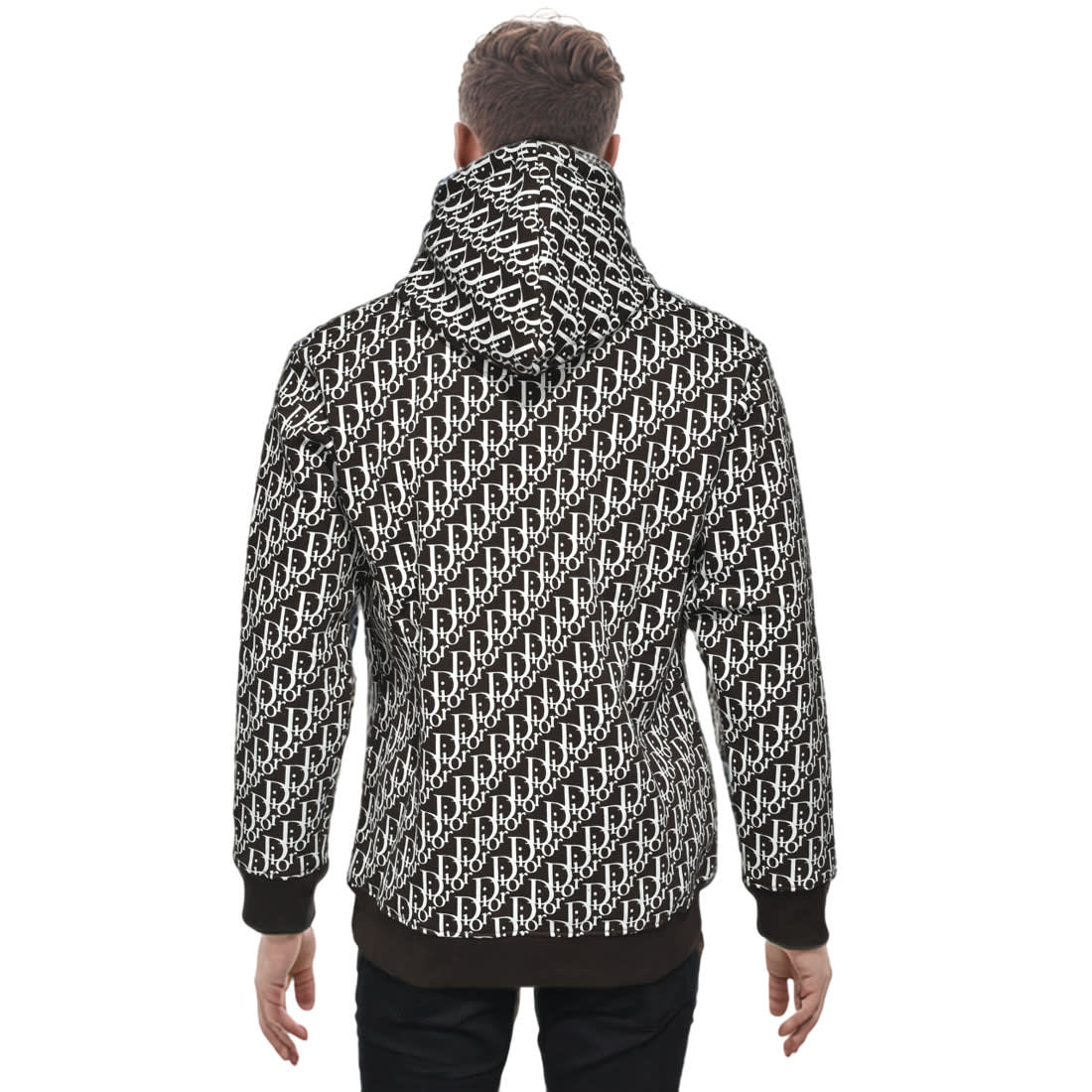 Dior Brown Monogram Printed Premium Hoodie-2
