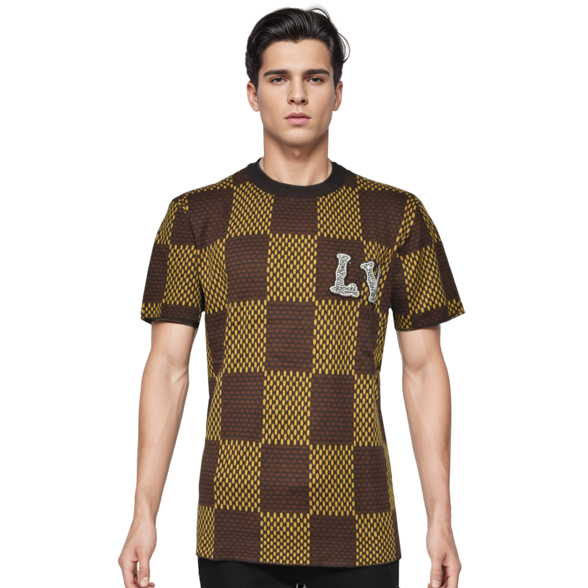 Louis Vuitton Short-Sleeved Cotton Crewneck T-shirt-0