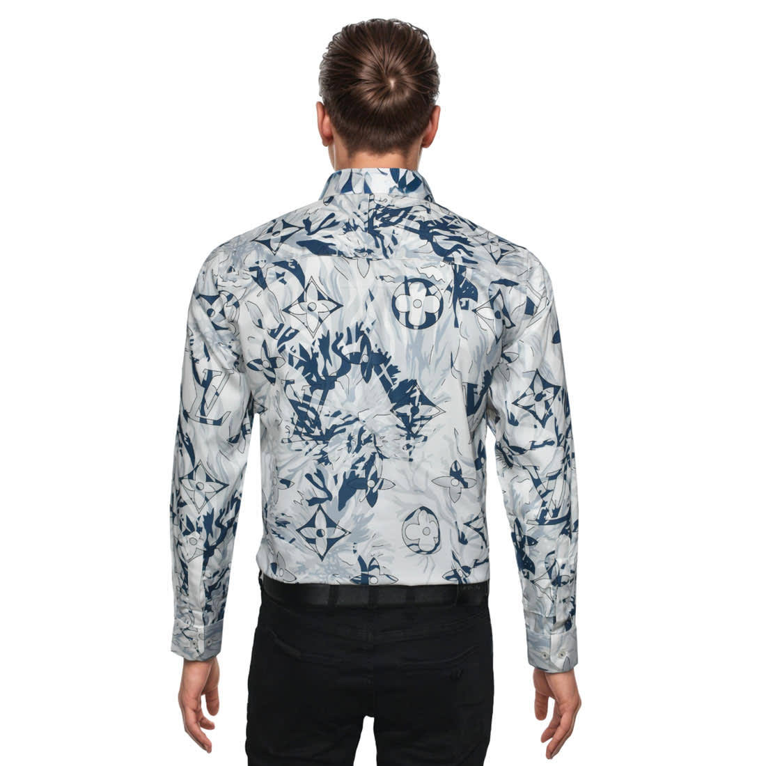 Louis Vuitton Monogram White & Blue Premium Shirt-1