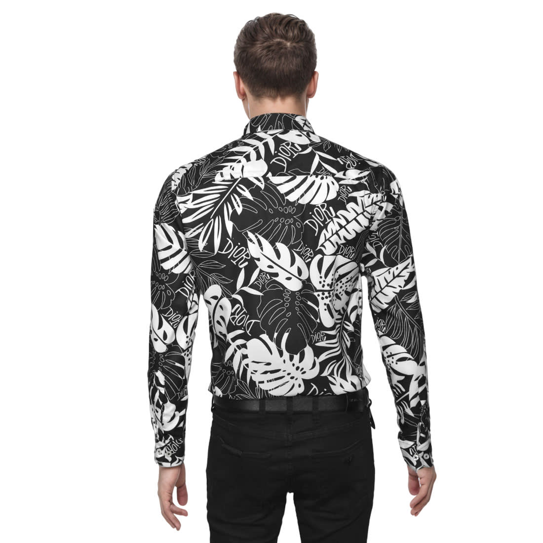Dior Floral Print Black Premium Quality Shirt-1