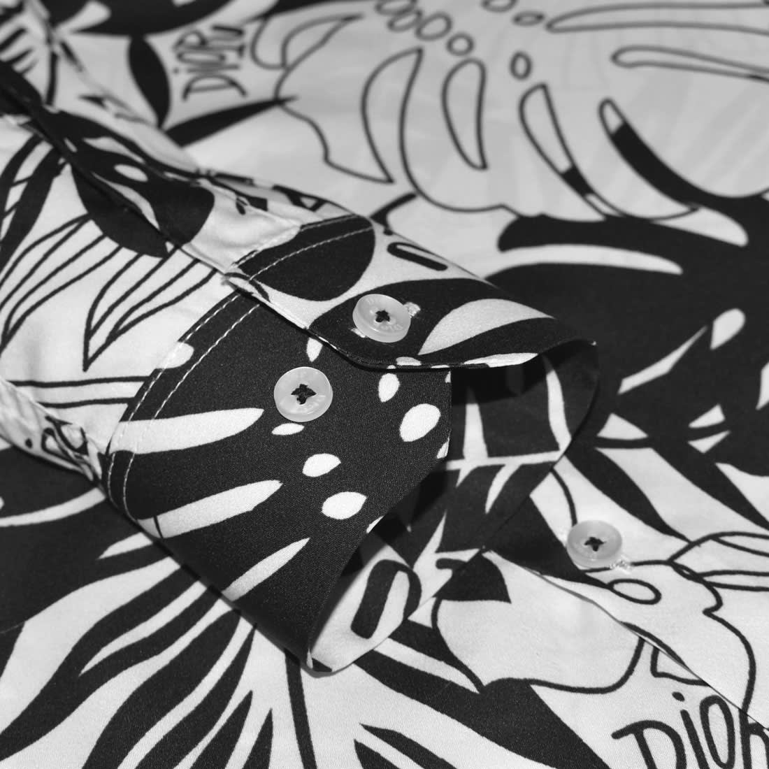 Dior Floral Print White Premium Quality Shirt-5