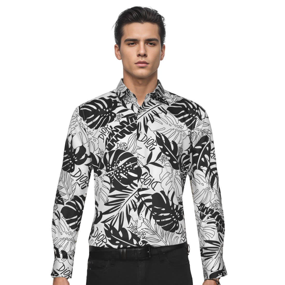 Dior Floral Print White Premium Quality Shirt-0