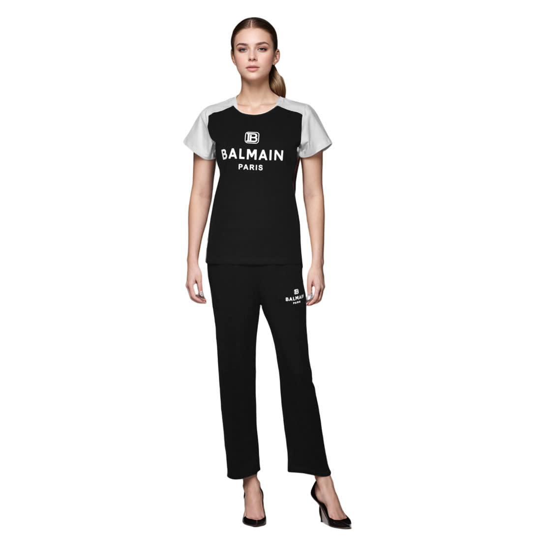 Balmain logo Print Black Premium Co-ord Set-1