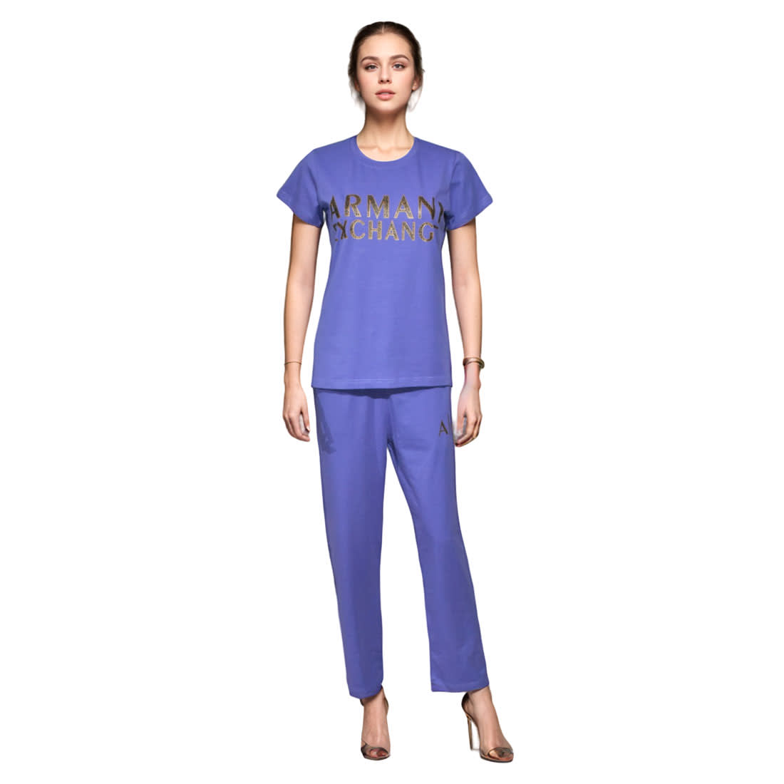 Armani Exchange Purple Premium Cotton Co-ord Set-1