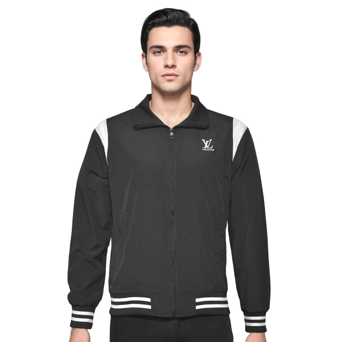 Louis Vuitton Embroidered logo Black Premium Jacket-1