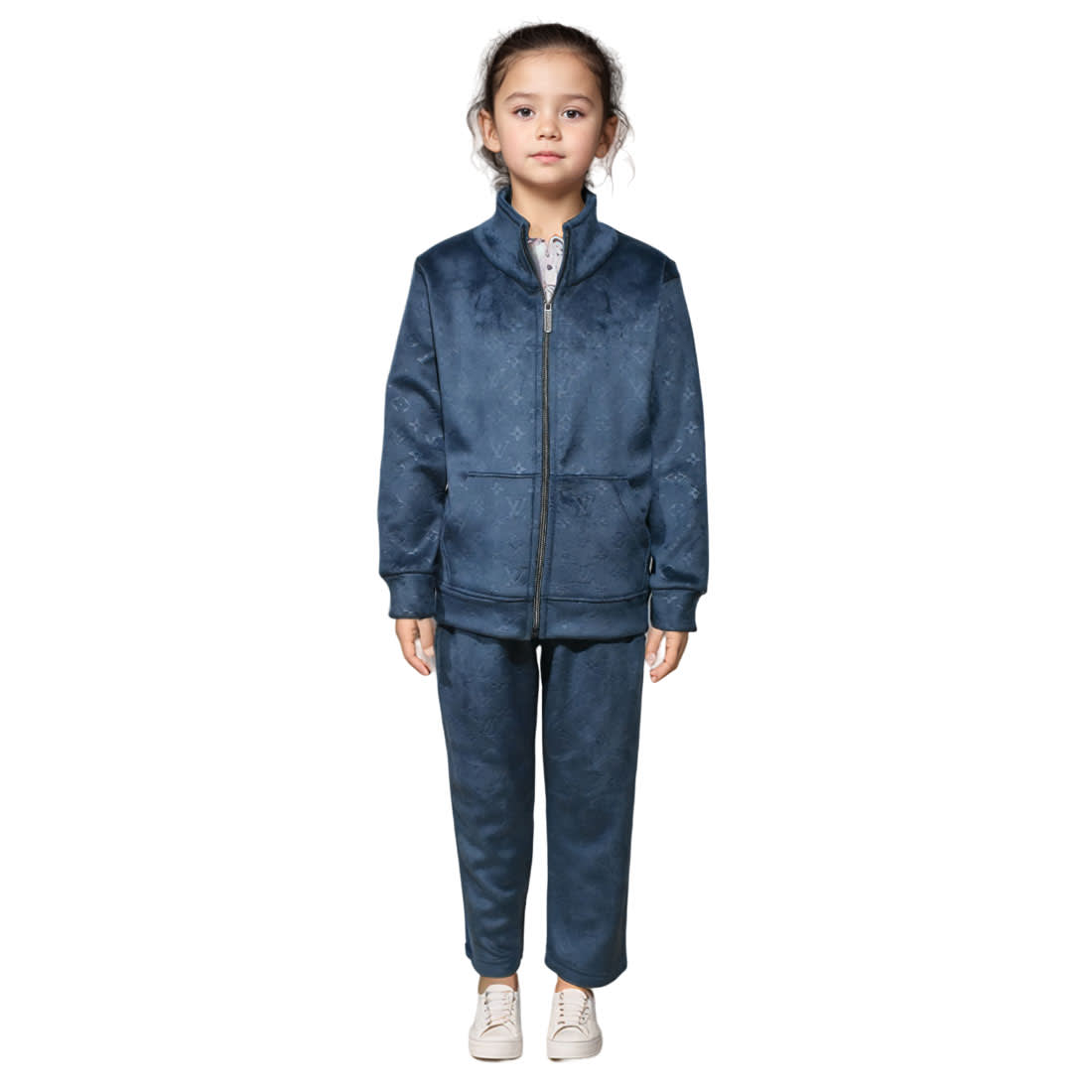 Louis Vuitton Monogram Blue Premium Kids Tracksuit-0