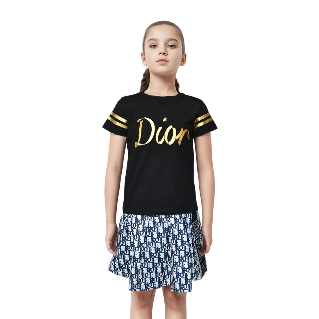 Dior Embroidery logo Black Premium Girls Co-ord Set-0