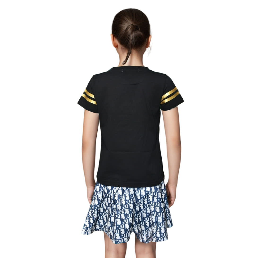Dior Embroidery logo Black Premium Girls Co-ord Set-1