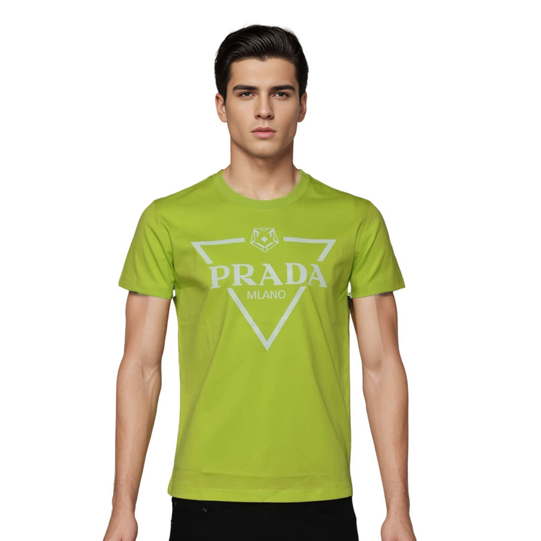 Prada Milano Print Green Premium Quality T-shirt-0