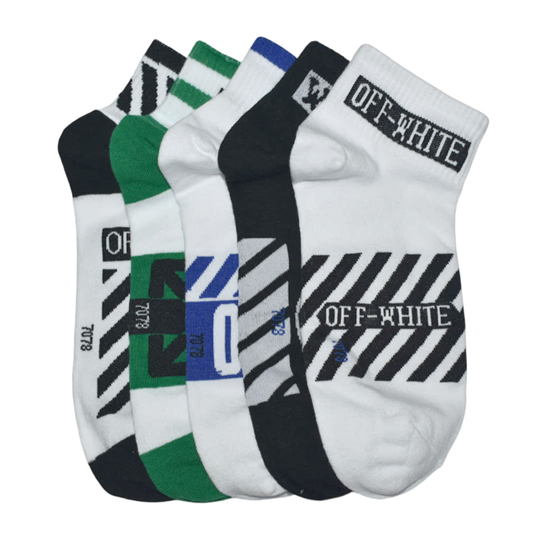 Off White Premium Quality Low Ankle Socks - Pack of 5-0