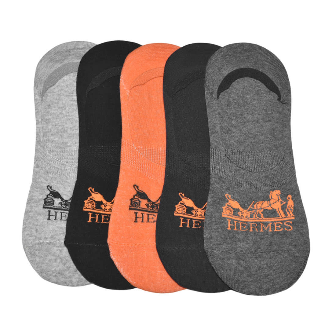 Hermes Embroidered logo No Show Premium Quality Socks-0