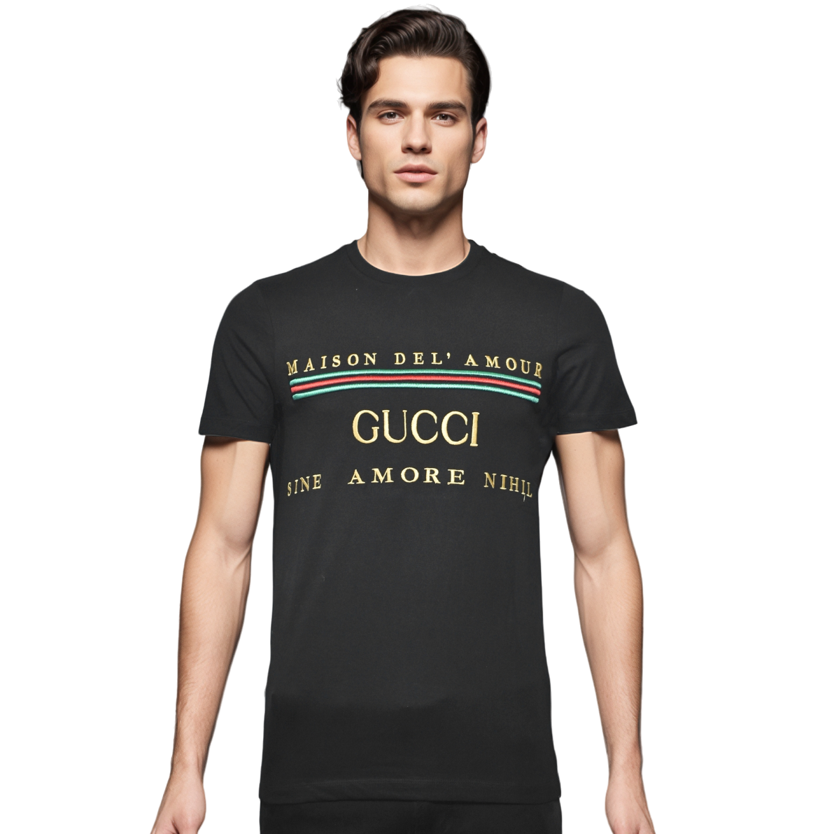 Gucci Black Premium Velvet Crew Neck T-shirt-0