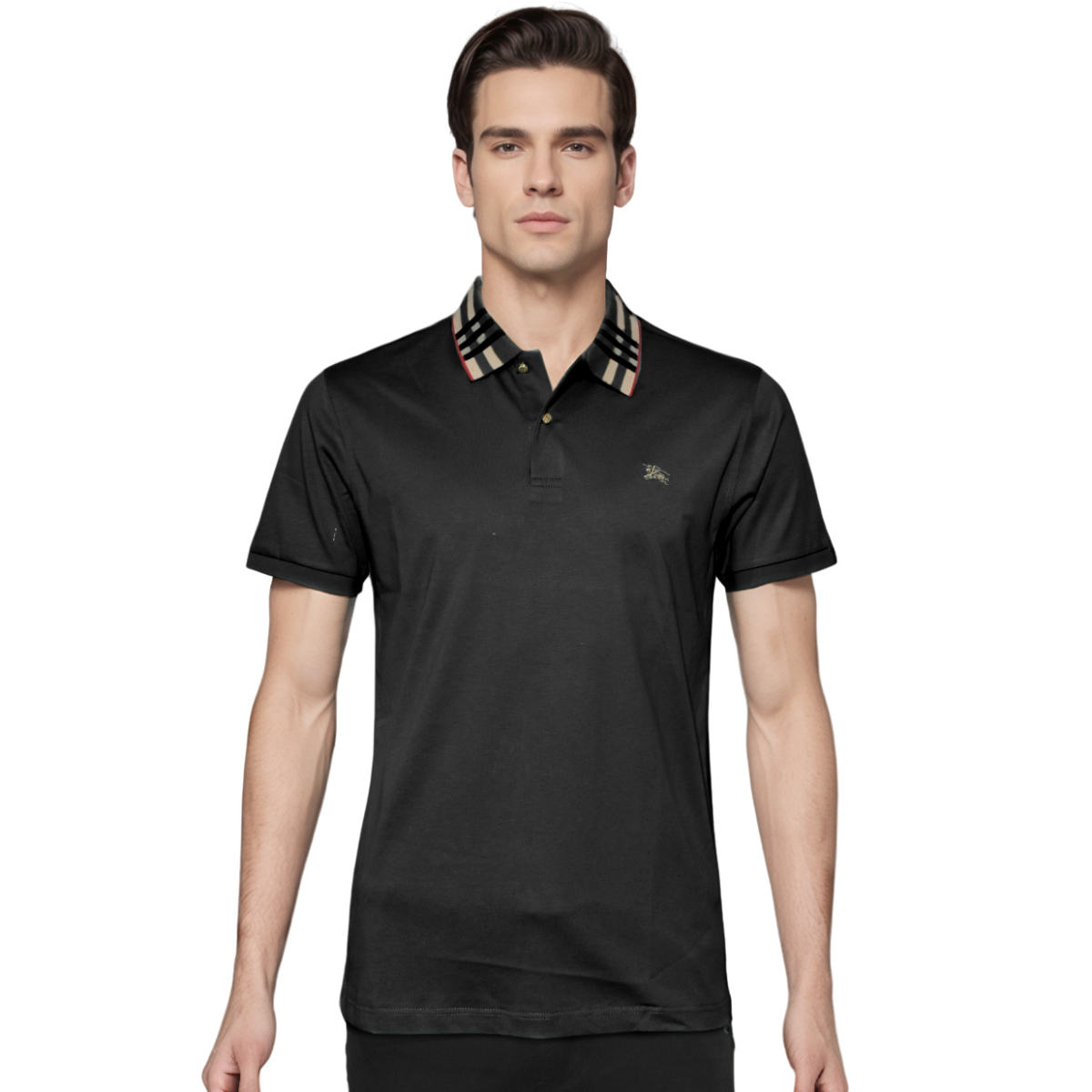 Burberry Black Premium Luxury Polo T-shirt-0