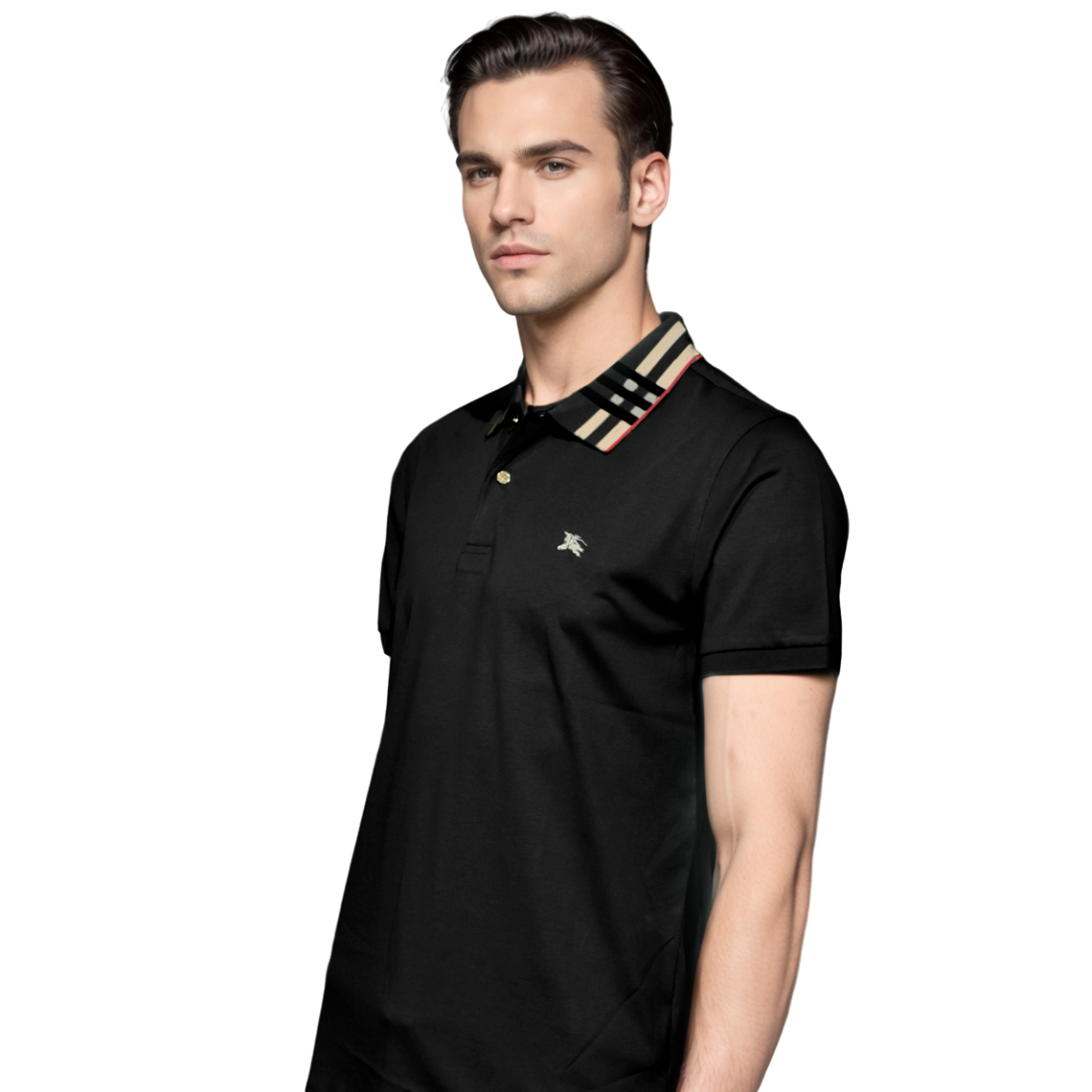 Burberry Black Premium Luxury Polo T-shirt-2