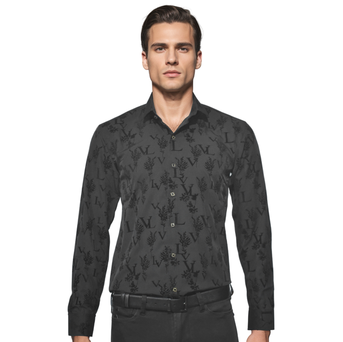 Louis Vuitton Black Premium Quality Designer Shirt-0