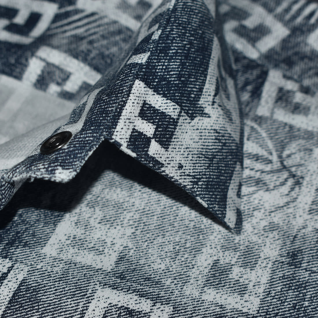 Fendi Logo Print Blue Premium Shirt-4