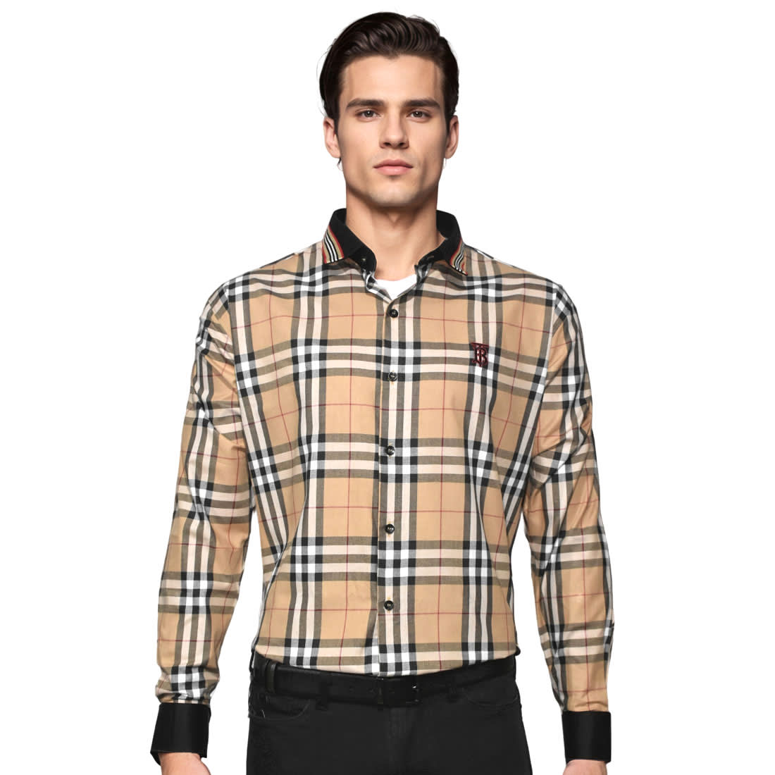 Burberry Brown Check TB Embroidery Premium Shirt-0
