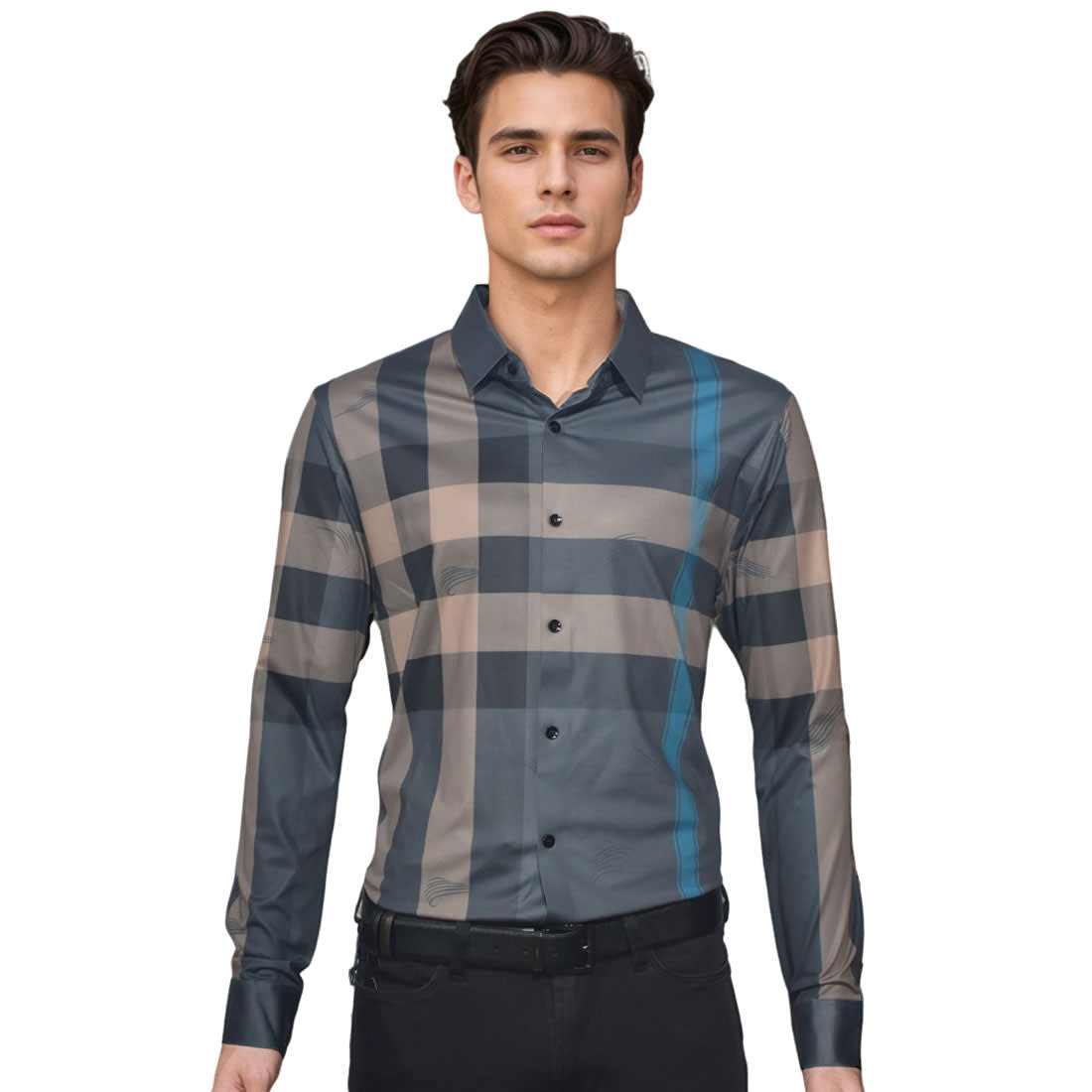 Burberry Check Grey Premium Luxury Shirt-0