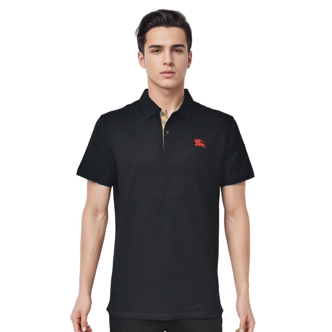 Burberry Embroidered logo Black Luxury Cotton T-shirt-0
