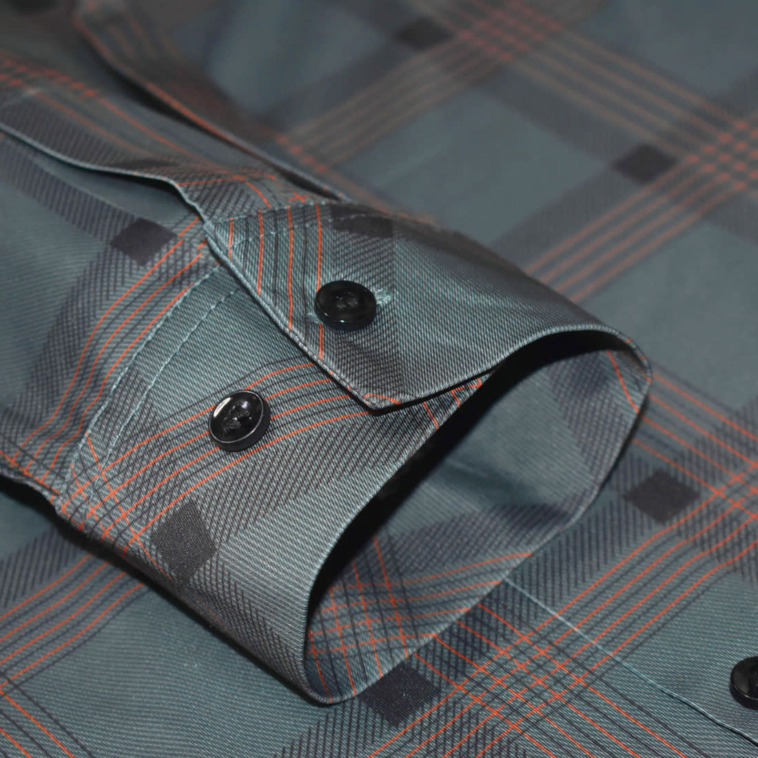 Burberry Green Checked Premium Men's Casual Shirt-5