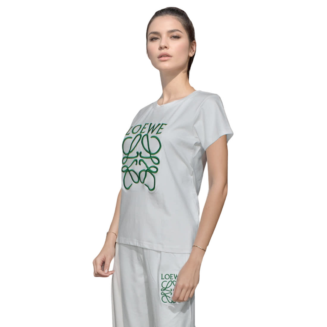 Loewe Embroidered logo White Premium Co-ord Set-0
