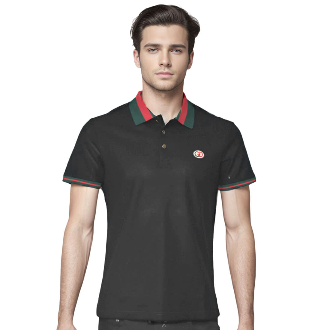 Gucci Embroidered logo Black Premium T-shirt-0