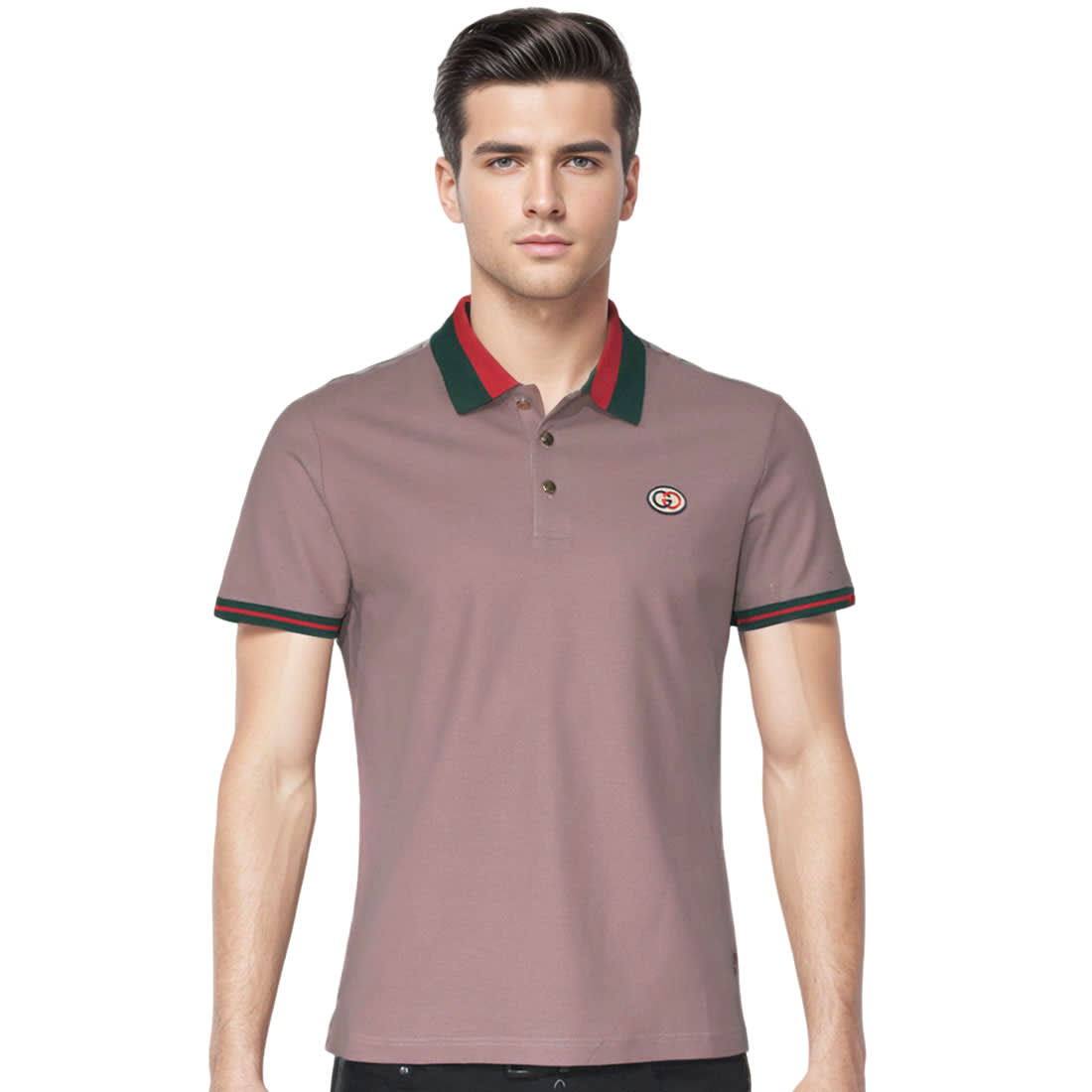 Gucci Embroidered logo Purple Premium T-shirt-0