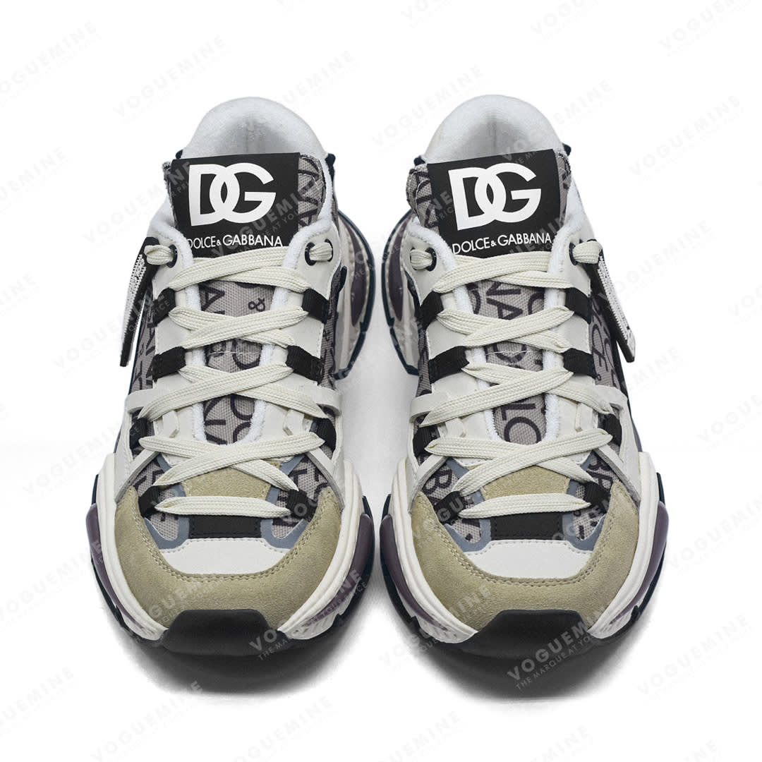 Dolce & Gabbana Airmaster Panelled Coffee Sneakers-4