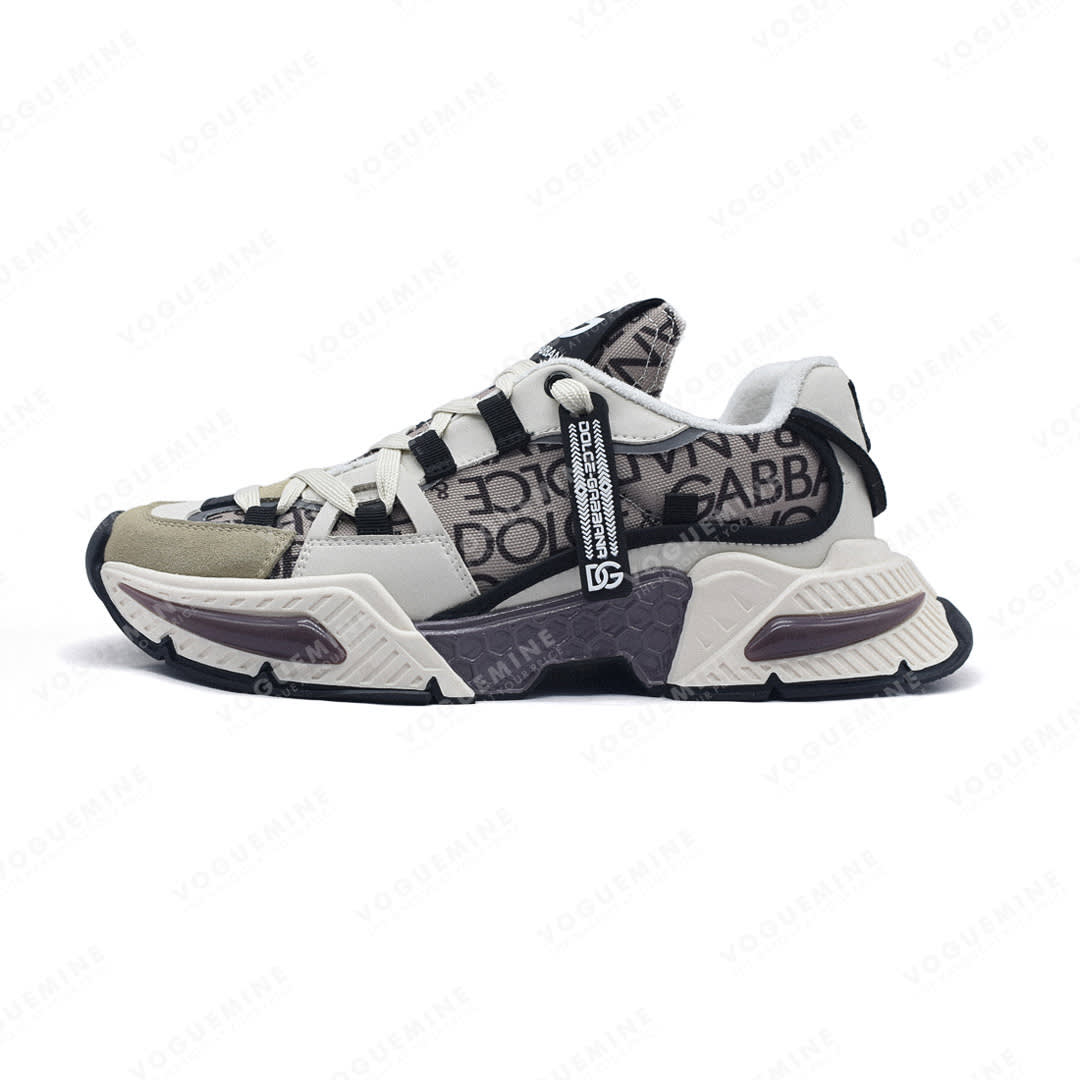 Dolce & Gabbana Airmaster Panelled Coffee Sneakers-0