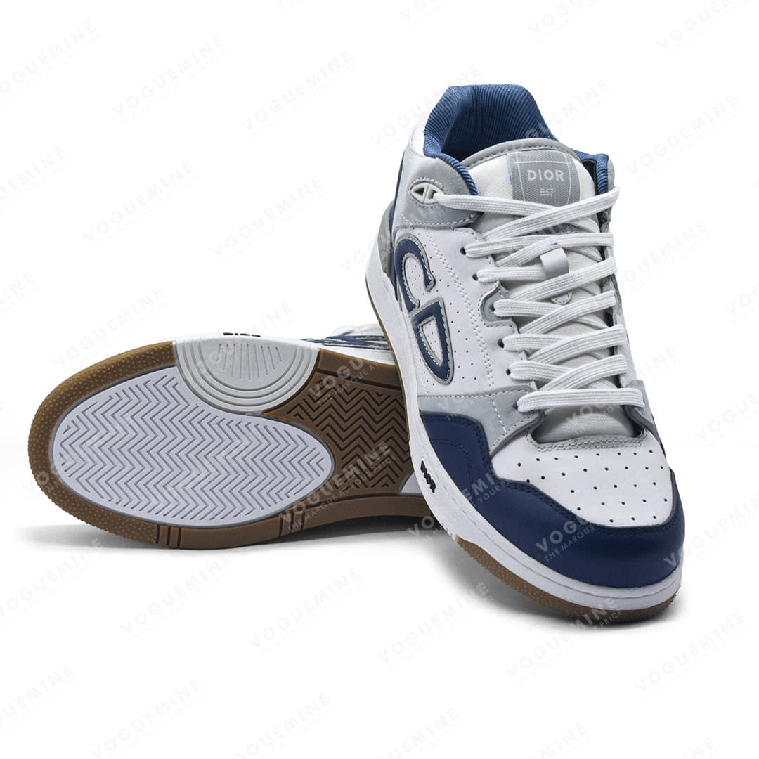 Dior White & Navy Blue Premium Low-Top Sneaker-5
