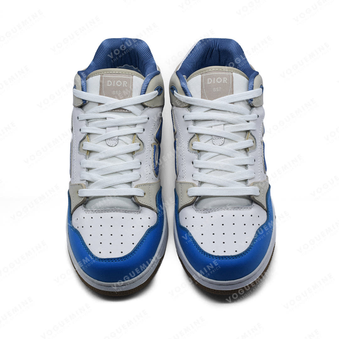 Dior White & Sky Blue Premium Low-Top Sneaker-4