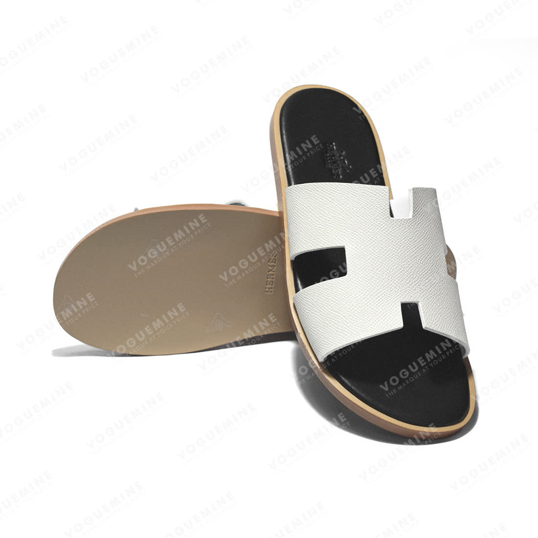 Hermes White Premium Izmir Flip-flops-6