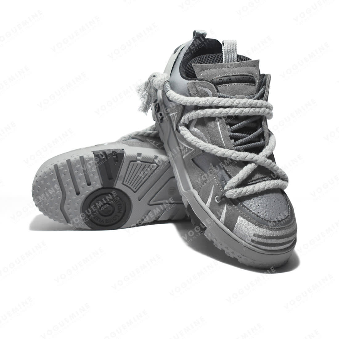 Louis Vuitton Grey Premium Quality Sneakers-5