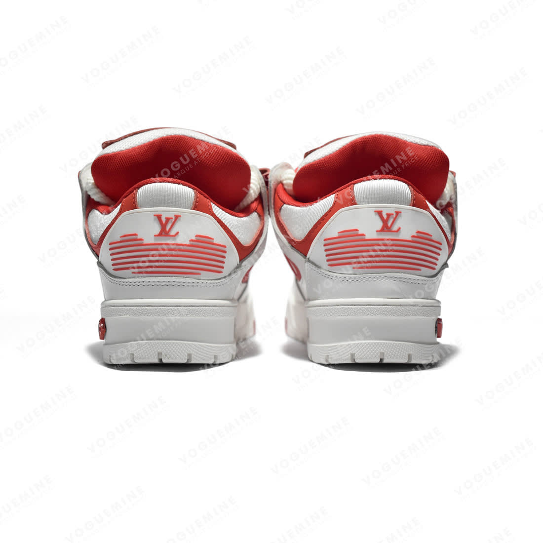 Louis Vuitton White & Red Premium Quality Sneakers-4
