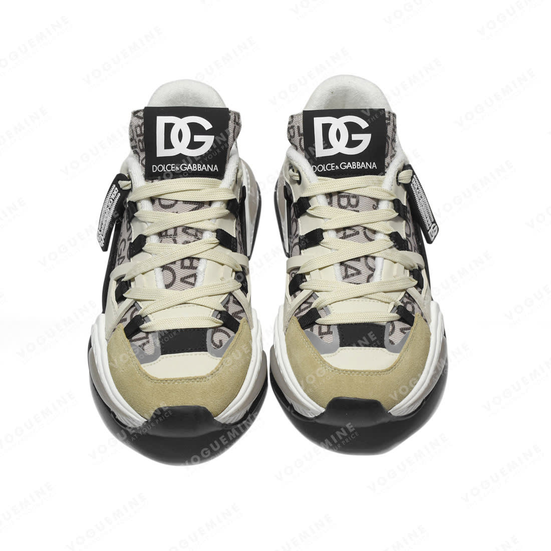 Dolce & Gabbana Airmaster Panelled Cream Sneakers-3