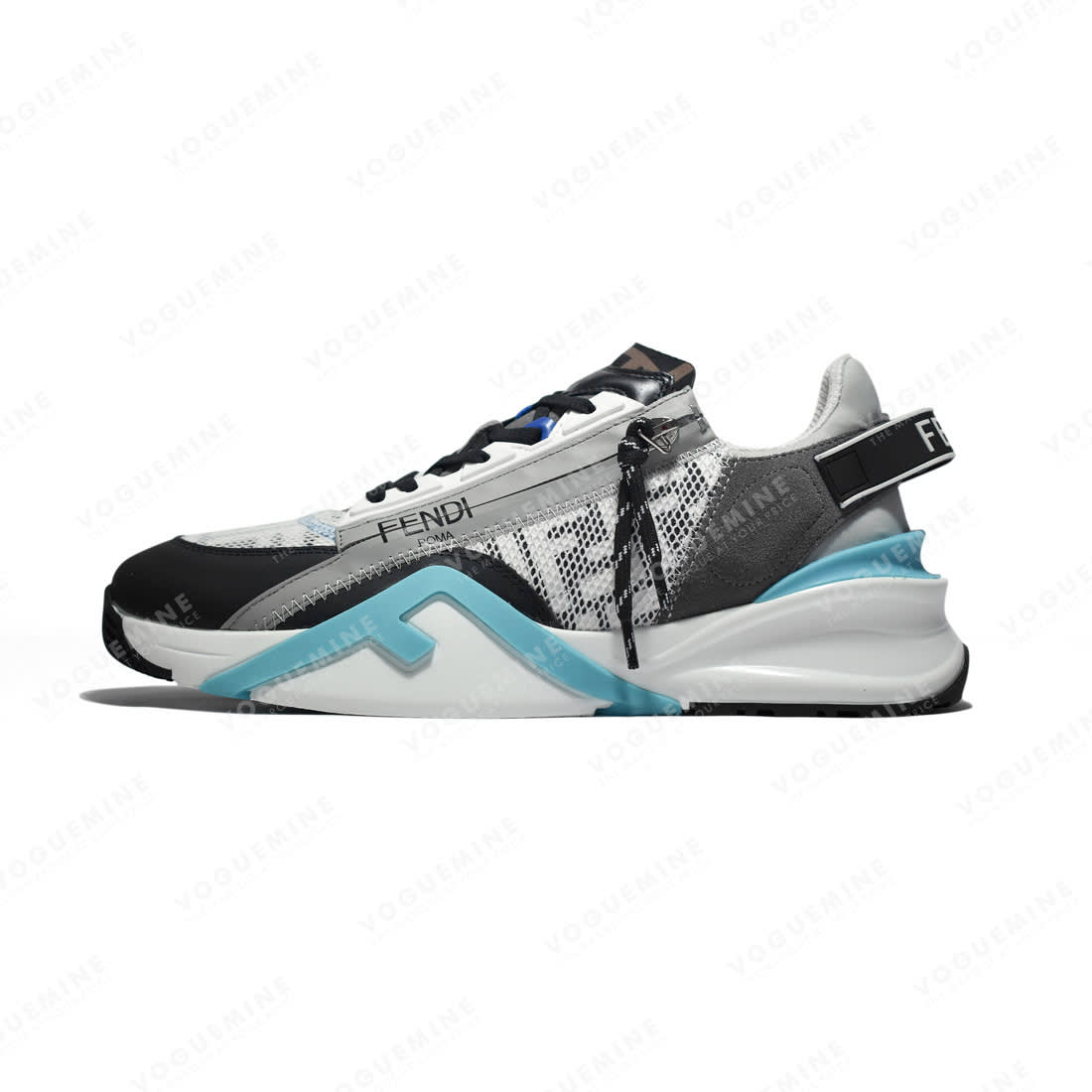 Fendi Flow White & Blue Lycra Low-top Sneakers-0