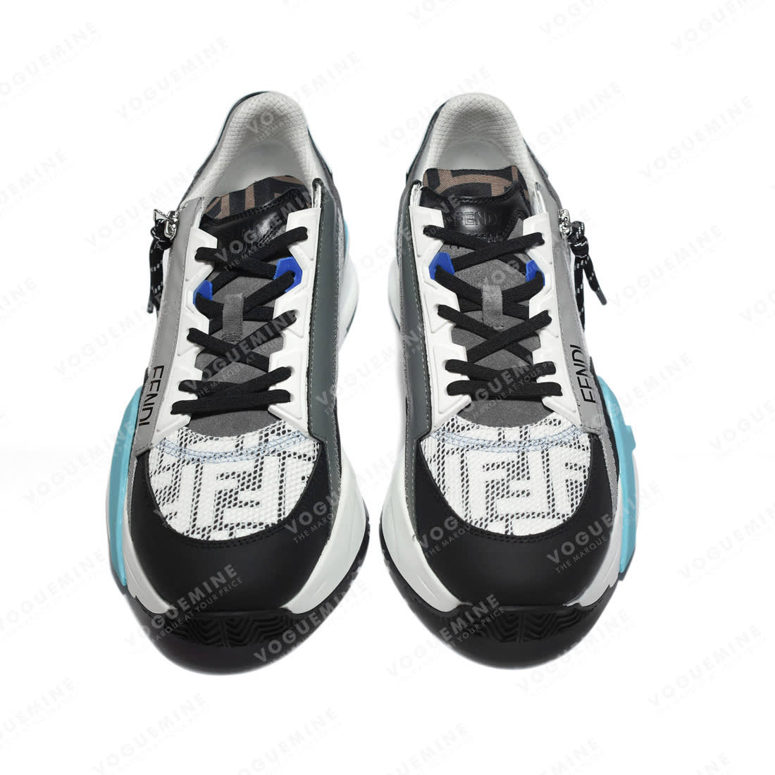 Fendi Flow White & Blue Lycra Low-top Sneakers-3