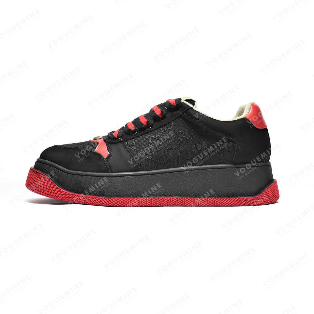 Gucci Black Men's Screener GG Trainer Sneakers-0