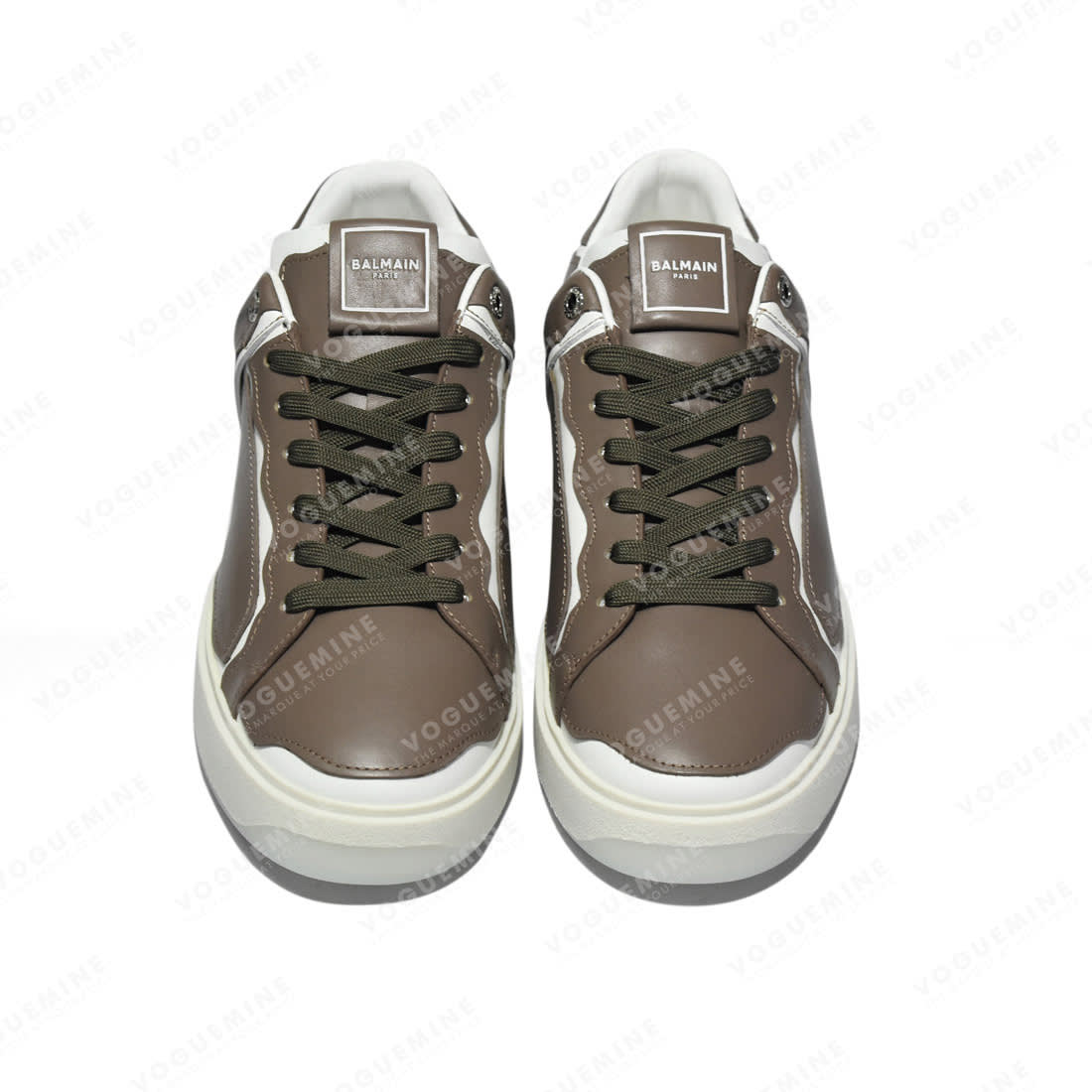 Balmain Paris Brown & White Premium Quality Sneakers-3