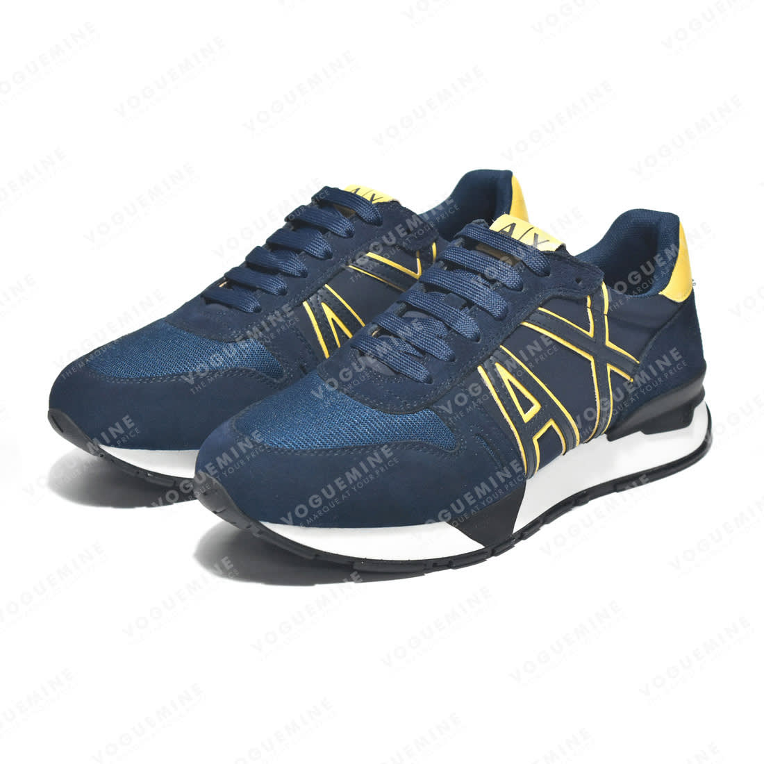 Armani Exchange Blue & Yellow Premium Quality Sneakers-2
